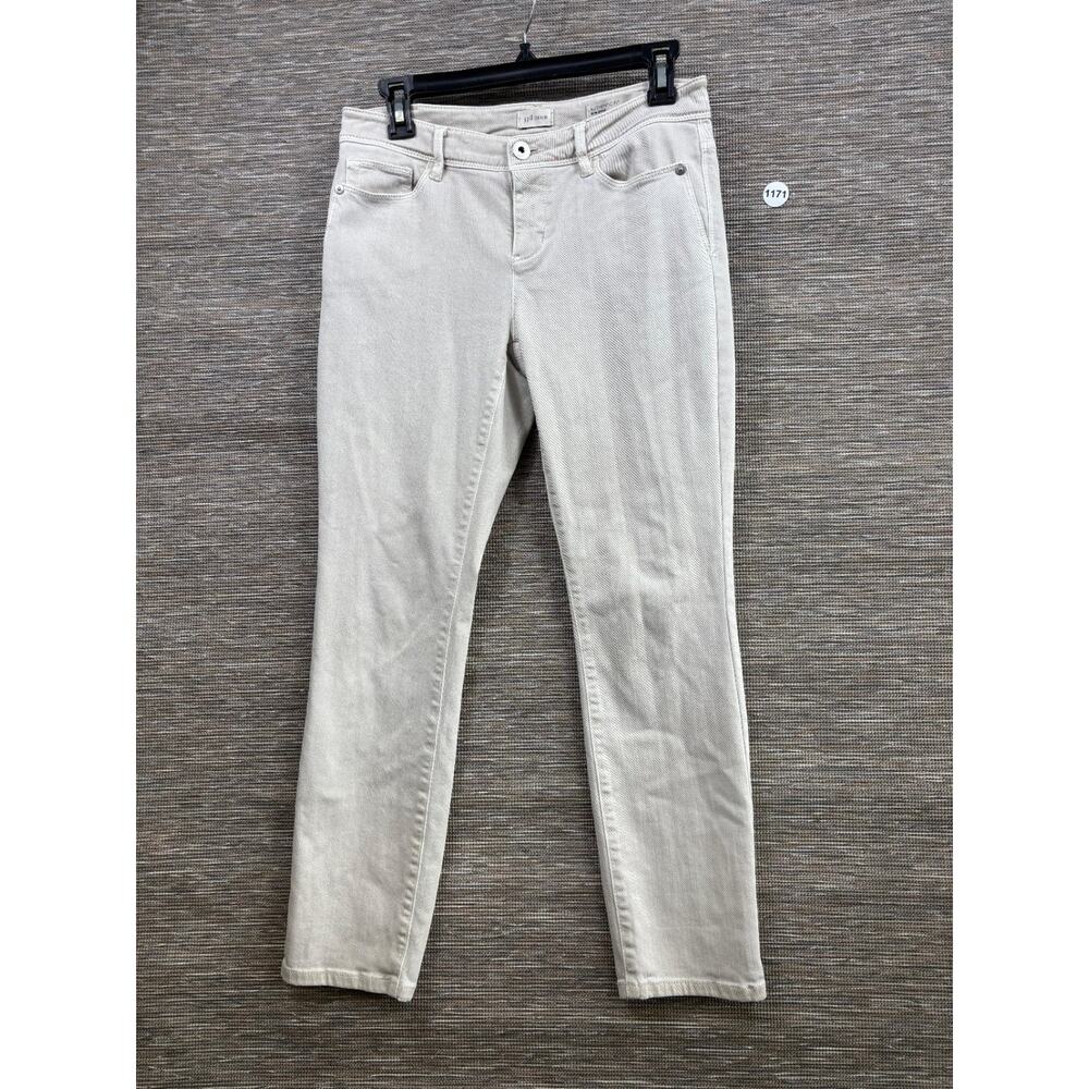 J. Jill Authentic Fit Slim Ankle Jeans Womens Size 2P Light Beige Denim Stretch